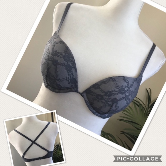 Victoria's Secret Other - Victoria’s Secret Lace Push Up Cross Strap Bra 32C